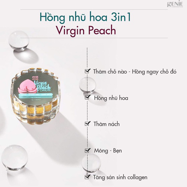 Tác dụng kem trị thâm từ Hàn Quốc 3in1 Genie Virgin Peach